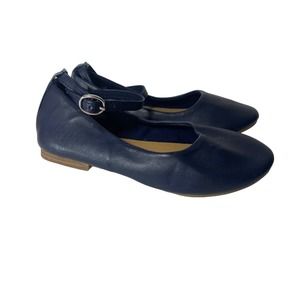 Gap Navy Blue Uniform Ankle Strap Flat Sandals Size 10 Toddler Girls